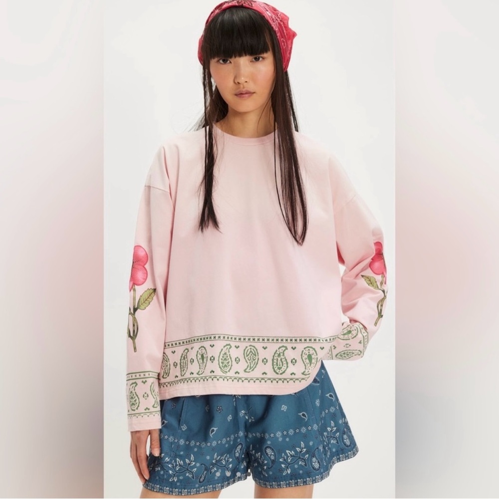 Free People Found Folklore Embroidered Long Sleeve NWOT Large